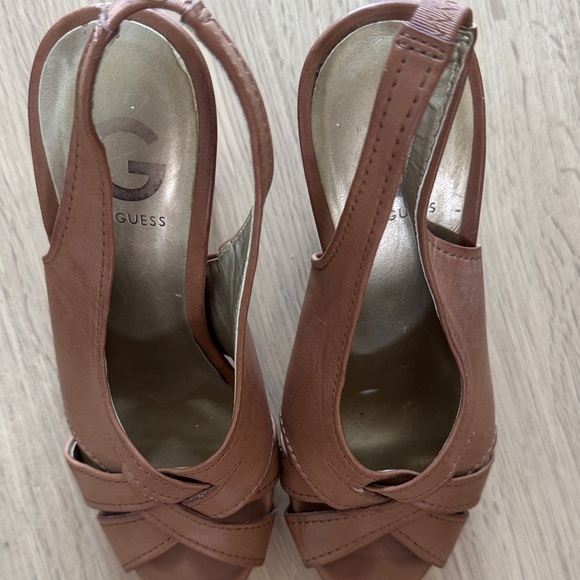 Guess Brown Crisscross Slingback Heels | Women’s Size 6.5 - Picture 2 of 6